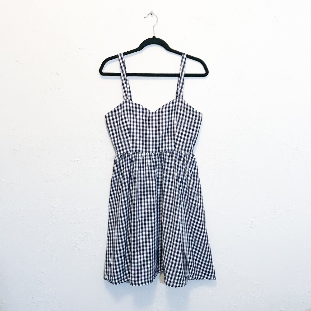 Lindy Bop Navy Blue Gingham Dress